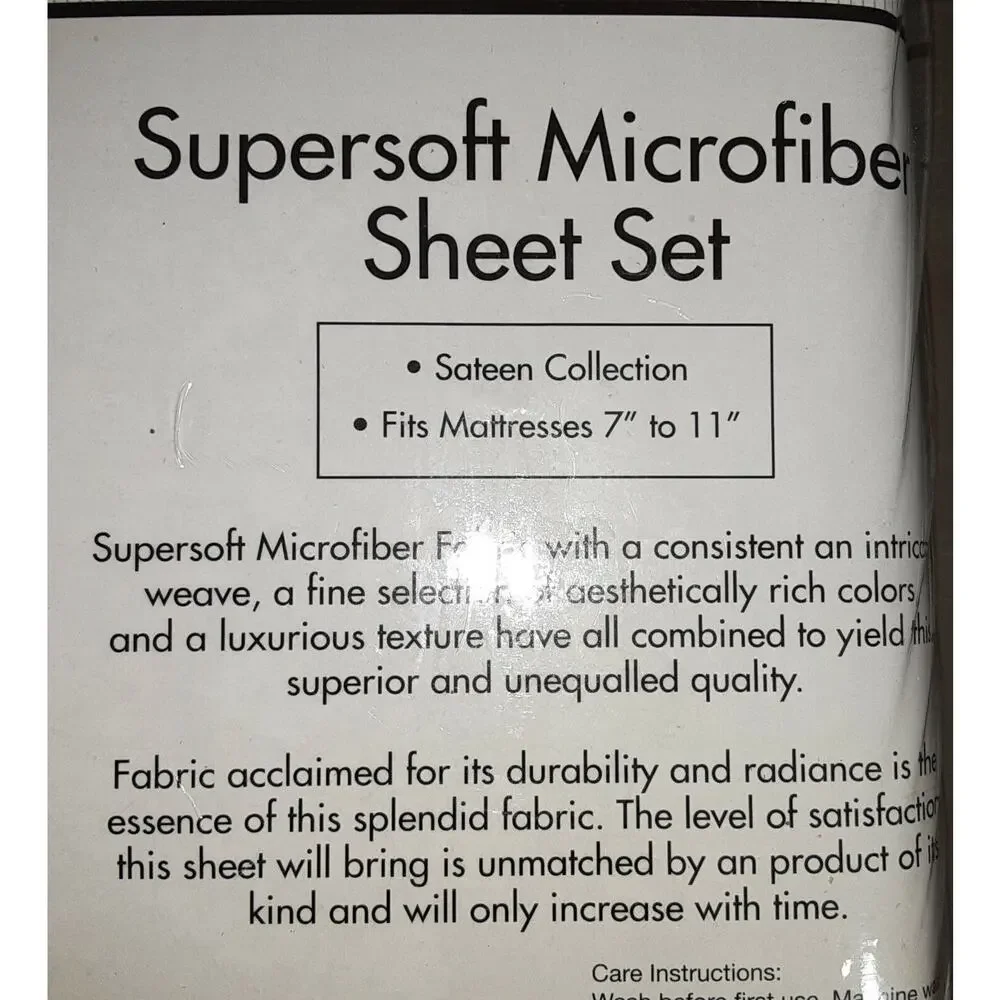 Casual Elegance Queen Sateen Sheet Set Microfiber New Super Soft